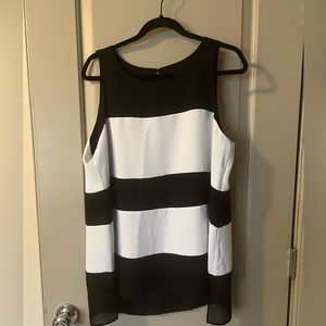 Black and White Striped Alfani Work Top, Size 14